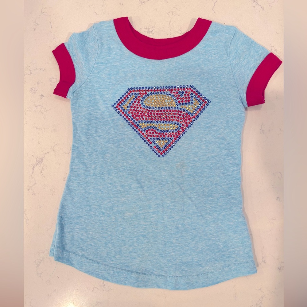 Super Man- kids studded t-shirt